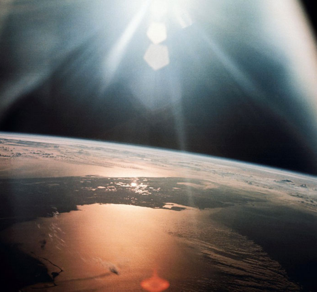 Sunlight reflected off the Earth