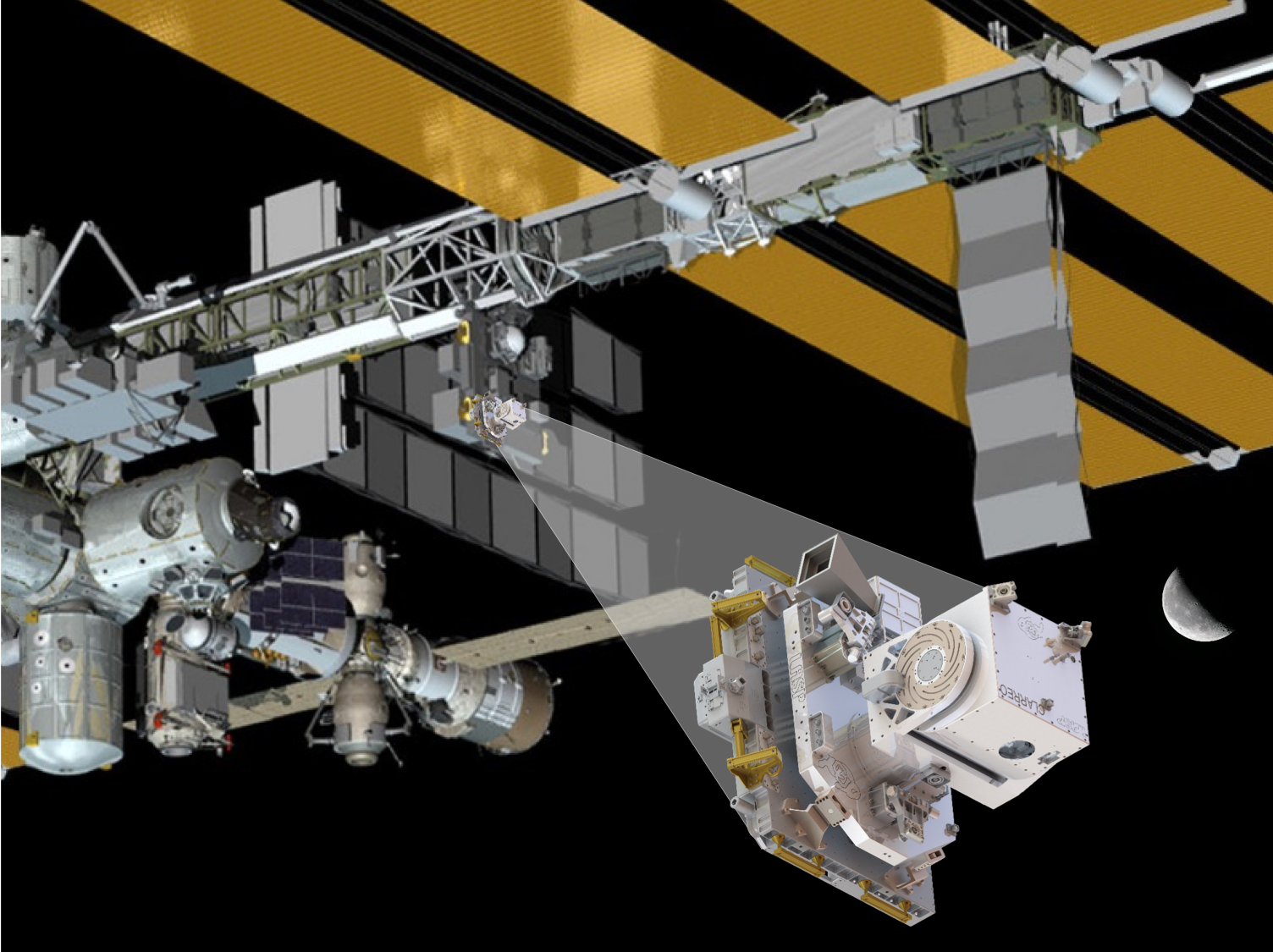 Close-up view of the CLARREO Pathfinder HySICS instrument on the ISS